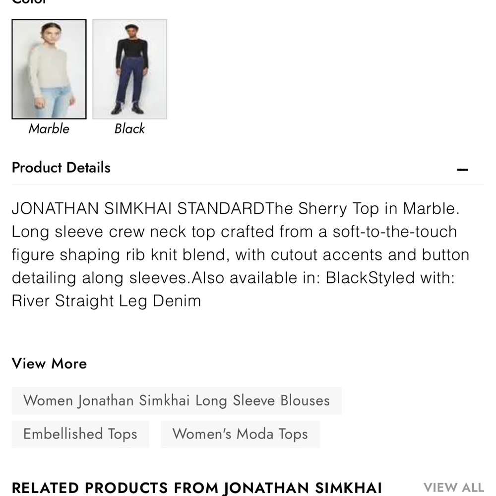 Jonathan Simkhai Robbed Button Sleeves Crew Neck - image 8